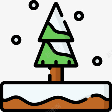 松树冬性14线形颜色图标图标