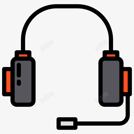 耳机呼叫中心2线性颜色图标svg_新图网 https://ixintu.com 呼叫中心 线性 耳机 颜色