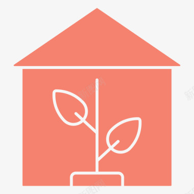 温室农业房屋建筑图标图标