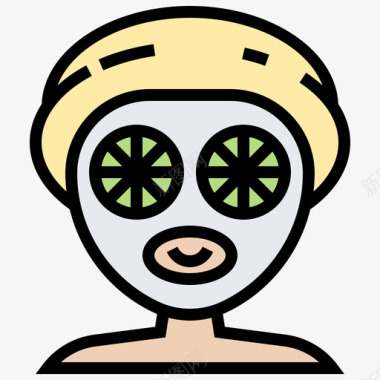 面部护理spa元素11线性颜色图标图标