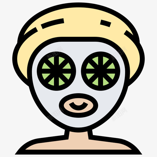 面部护理spa元素11线性颜色图标svg_新图网 https://ixintu.com spa 元素 护理 线性 面部 颜色