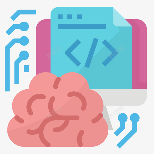 编码在线课程2平面图标svg_新图网 https://ixintu.com 在线 平面 编码 课程