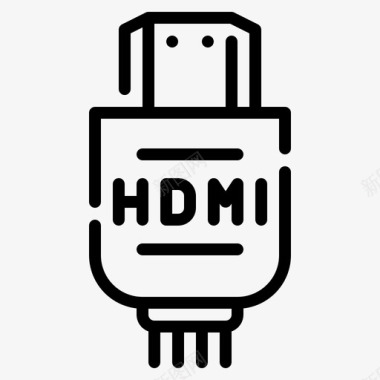 Hdmi电缆计算机硬件24线性图标图标