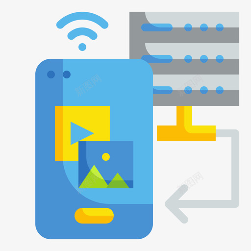 移动大数据81扁平图标svg_新图网 https://ixintu.com 大数 扁平 数据 移动