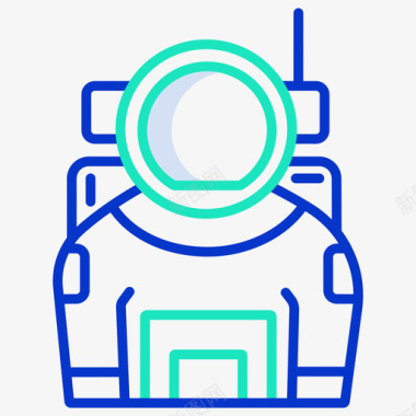 宇航员科学技术5轮廓颜色图标图标
