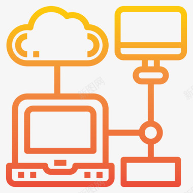 连接云技术41梯度图标图标