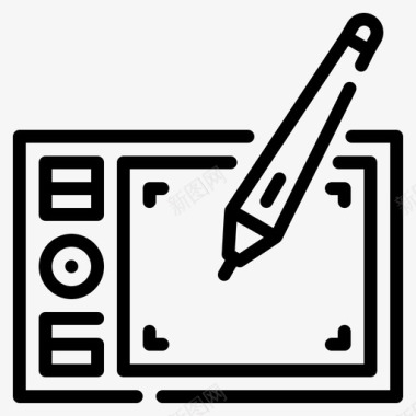 手写板计算机硬件24线性图标图标