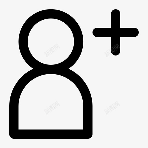 添加好友媒体加上图标svg_新图网 https://ixintu.com 加上 大纲 好友 媒体 添加 界面 社交