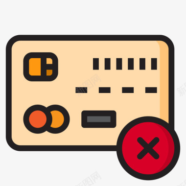 信用卡在线购物11线性颜色图标图标