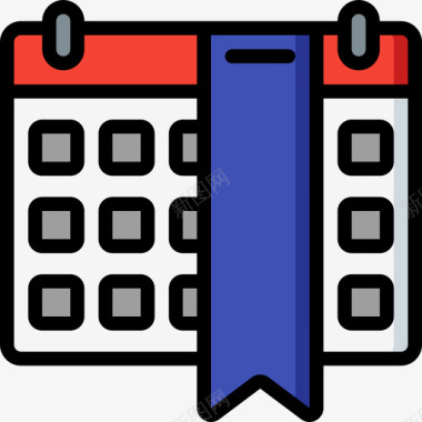 书签日历和日期1线性颜色图标图标