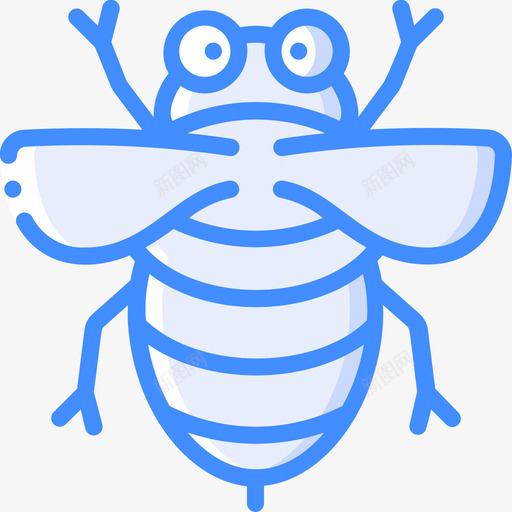 蜜蜂虫子和昆虫蓝色图标svg_新图网 https://ixintu.com 昆虫 蓝色 虫子 蜜蜂