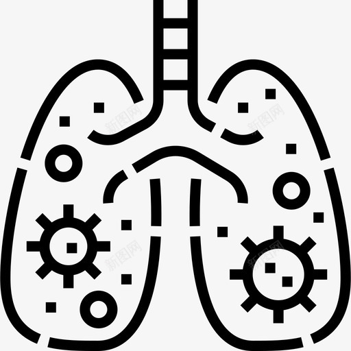 感染冠状病毒11型线状图标svg_新图网 https://ixintu.com 冠状 感染 病毒 线状