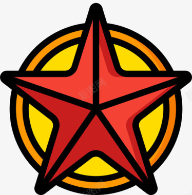 星星俄罗斯24线形颜色图标图标