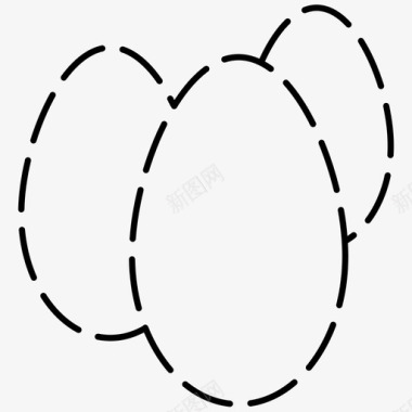 鸡蛋食物2个虚线图标图标