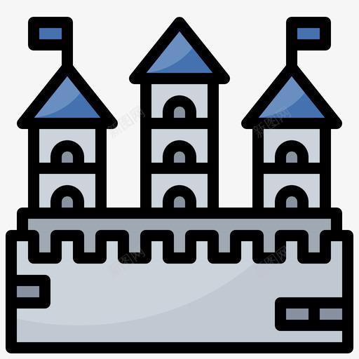城堡德国23线性颜色图标svg_新图网 https://ixintu.com 城堡 德国 线性 颜色