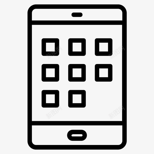 应用程序手机设备图标svg_新图网 https://ixintu.com 64px 字形 应用程序 手机 数字 营销 设备