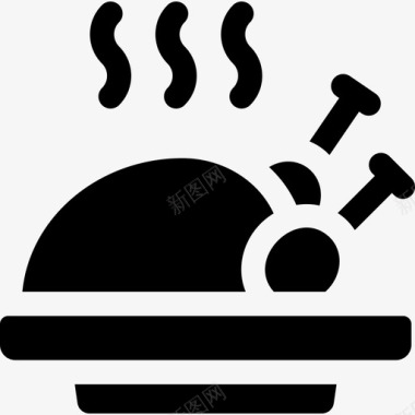 烤鸡食物180填充图标图标
