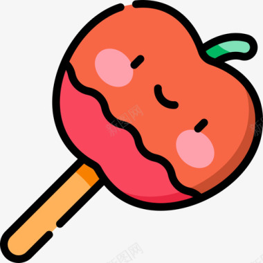 焦糖苹果万圣节165线性颜色图标图标