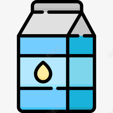牛奶营养18原色图标图标