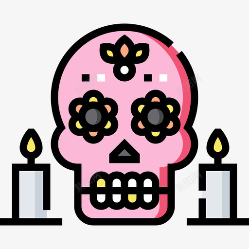 Catrina死亡日23线性颜色图标svg_新图网 https://ixintu.com Catrina 死亡 线性 颜色