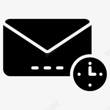 电子邮件时间时钟收件箱图标图标