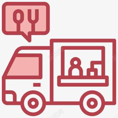 食品车食品运输84红色图标图标