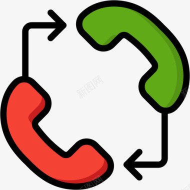 电话信息技术9线颜色图标图标