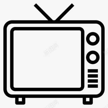 电视复古屏幕声音图标图标