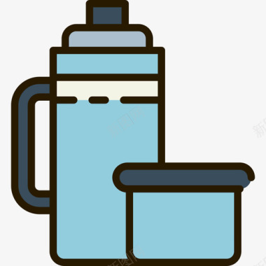 保温瓶camping166线性颜色图标图标