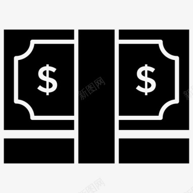 现金栈钞票资本图标图标