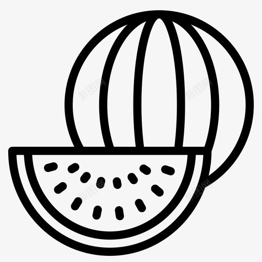 西瓜片食物水果图标svg_新图网 https://ixintu.com 水果 瓜片 西瓜 轮廓 食物