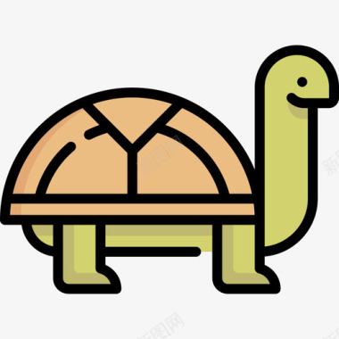 海龟自然121线形颜色图标图标