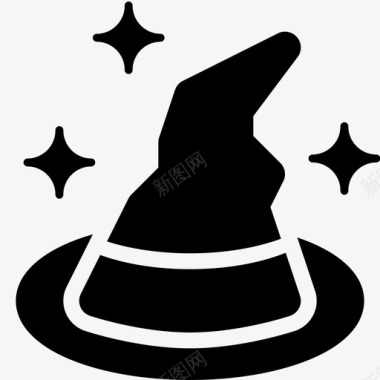 女巫帽魔法57填充图标图标