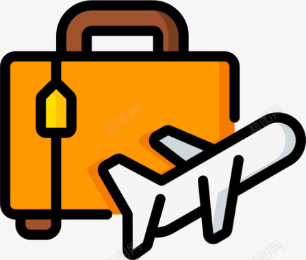 行李箱行李4线性颜色图标图标