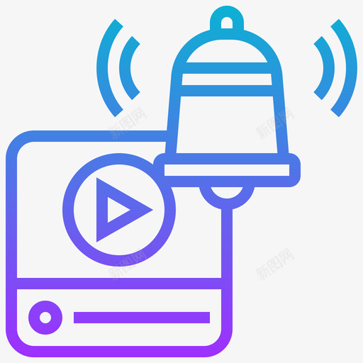 通知在线流媒体3渐变图标svg_新图网 https://ixintu.com 在线 流媒体 渐变 通知