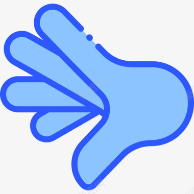 手语聋字母4蓝色图标图标