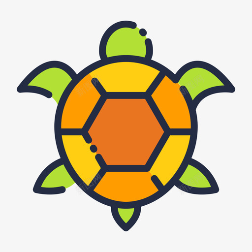 海龟热带52线形颜色图标svg_新图网 https://ixintu.com 海龟 热带 线形 颜色
