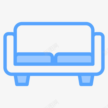 沙发家具装饰6蓝色图标图标