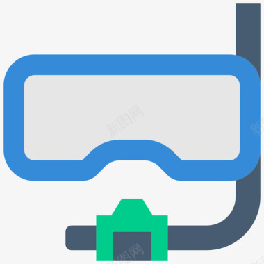 潜水面罩钓鱼56扁平图标图标