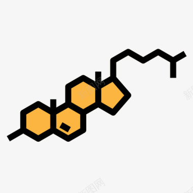 胆固醇胆固醇1线性颜色图标图标