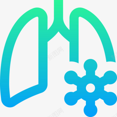 感染肺部病毒传播30梯度图标图标