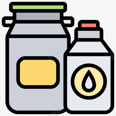 奶瓶养殖105线性颜色图标图标