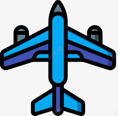 飞机航空42线颜色图标图标