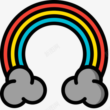 彩虹嬉皮士是1线性颜色图标图标
