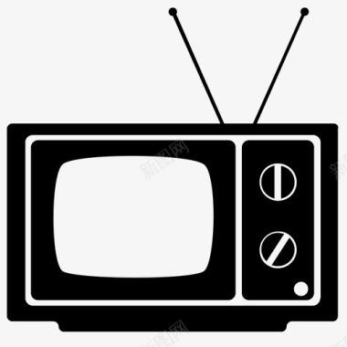 电视旧电视信息和技术图标图标