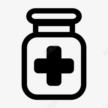 药品瓶子医疗保健图标图标
