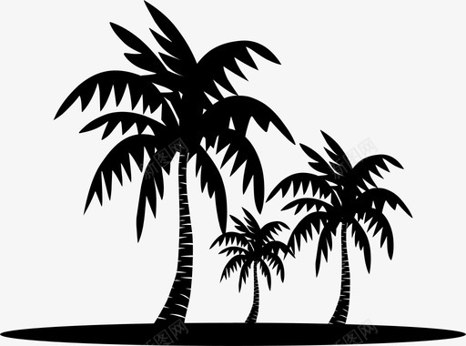 椰子树热带棕榈树图标图标
