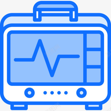 心电图医疗技术10蓝色图标图标