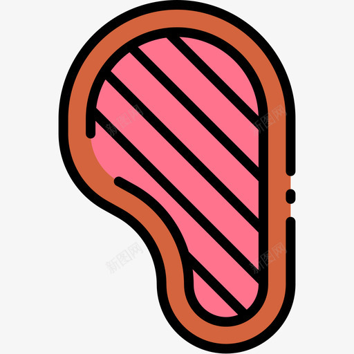 肉烧烤38线性颜色图标svg_新图网 https://ixintu.com 烧烤 线性 颜色