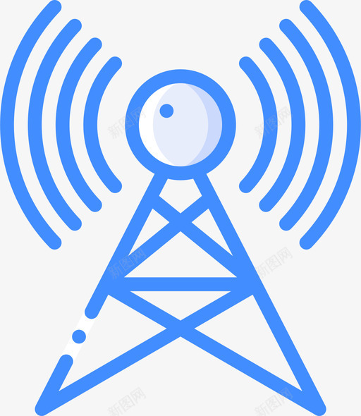 收音机无线2蓝色图标svg_新图网 https://ixintu.com 收音机 无线 蓝色